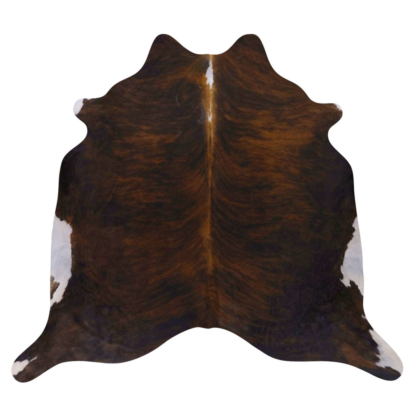 Natural Brazilian Cowhide Rug -  Chocolate & Ivory