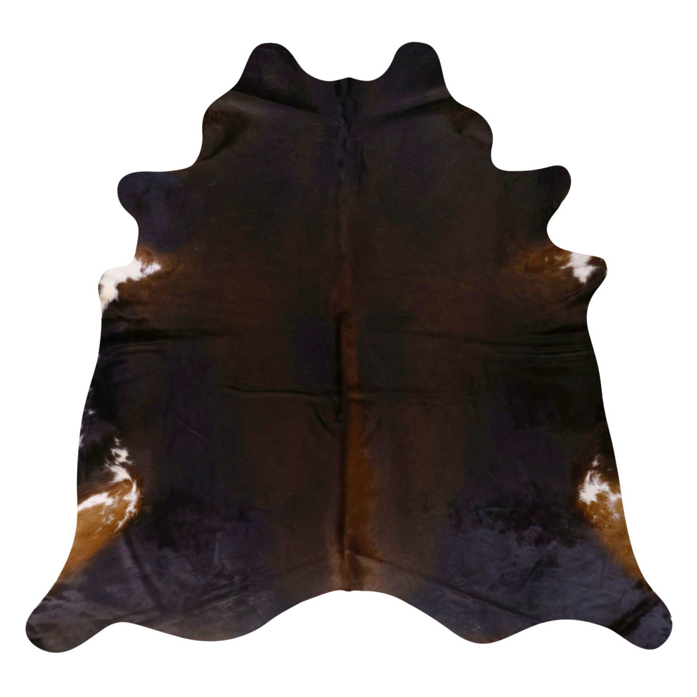 Natural Brazilian Cowhide Rug -  Espresso & Ivory