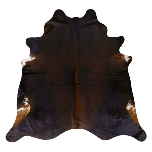 Natural Brazilian Cowhide Rug -  Espresso & Ivory