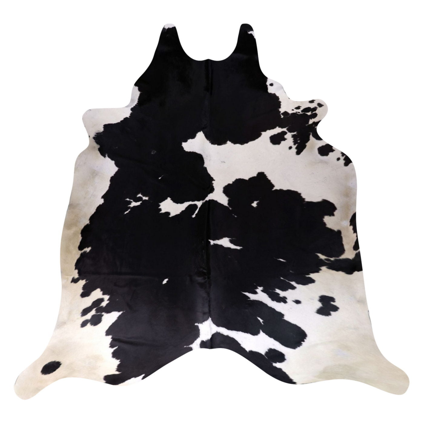 Natural Brazilian Cowhide Rug -  Ivory & Espresso