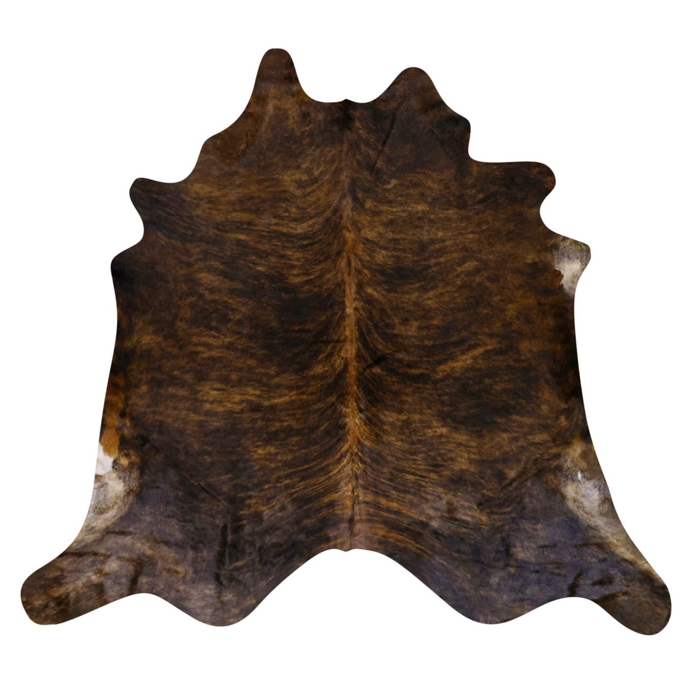 Natural Brazilian Cowhide Rug -  Espresso, Caramel & Ivory