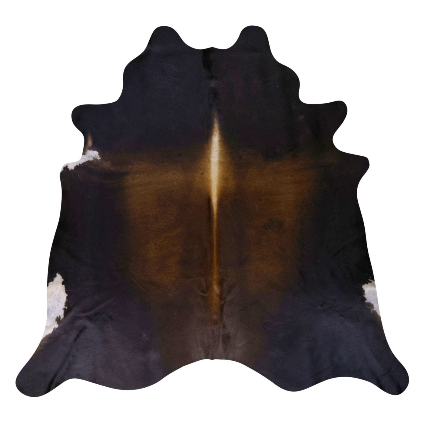 Natural Brazilian Cowhide Rug -  Espresso, Caramel & Ivory