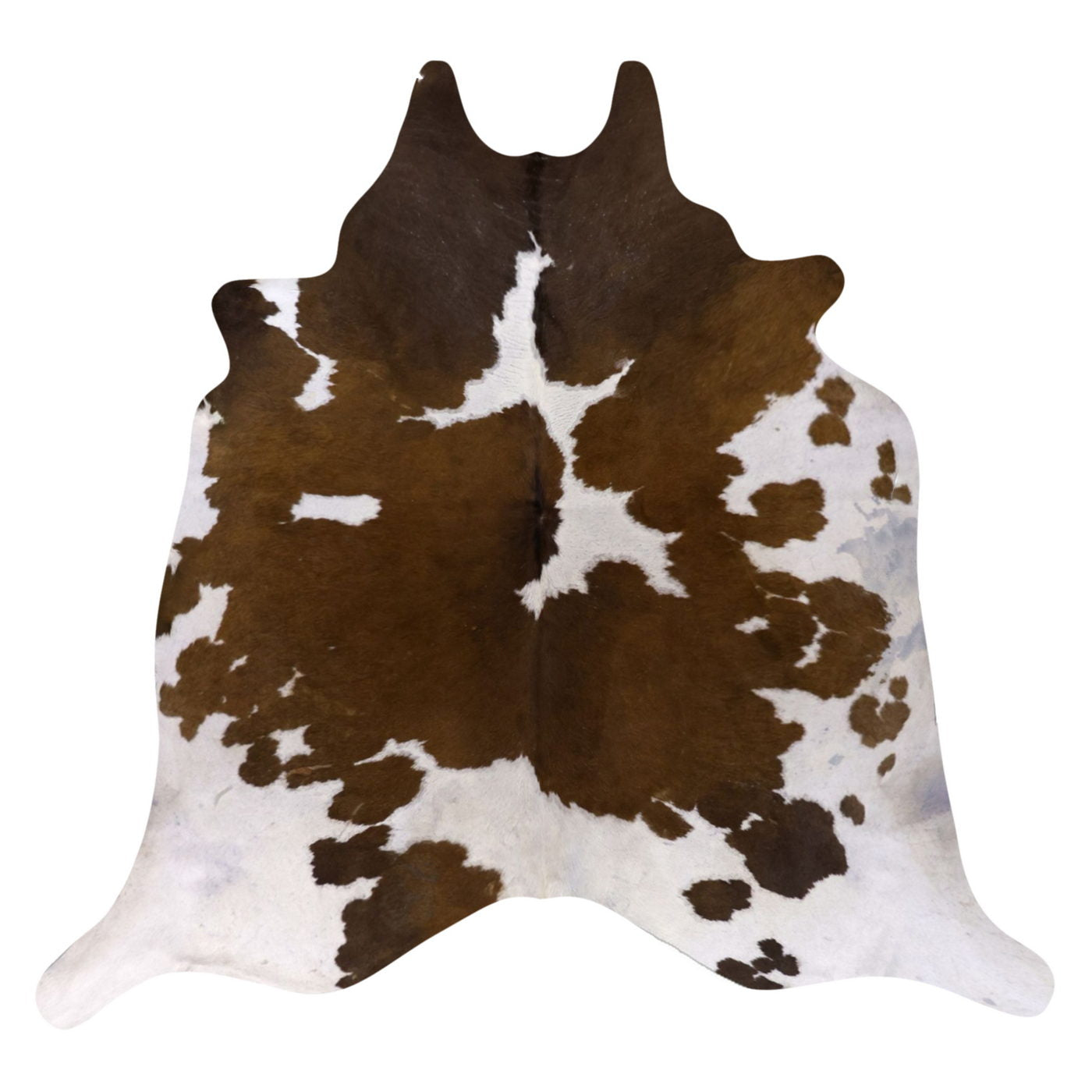 Natural Brazilian Cowhide Rug -  Ivory & Espresso