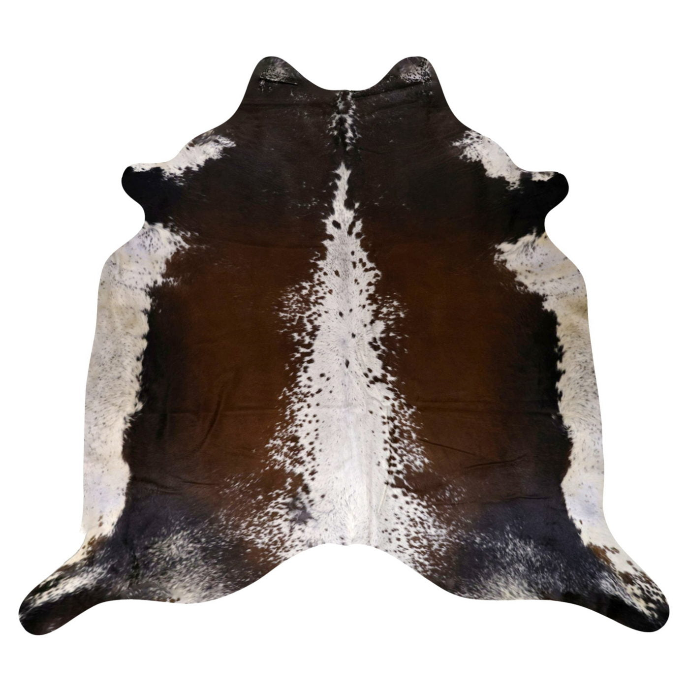 Natural Brazilian Cowhide Rug -  Chocolate & Ivory