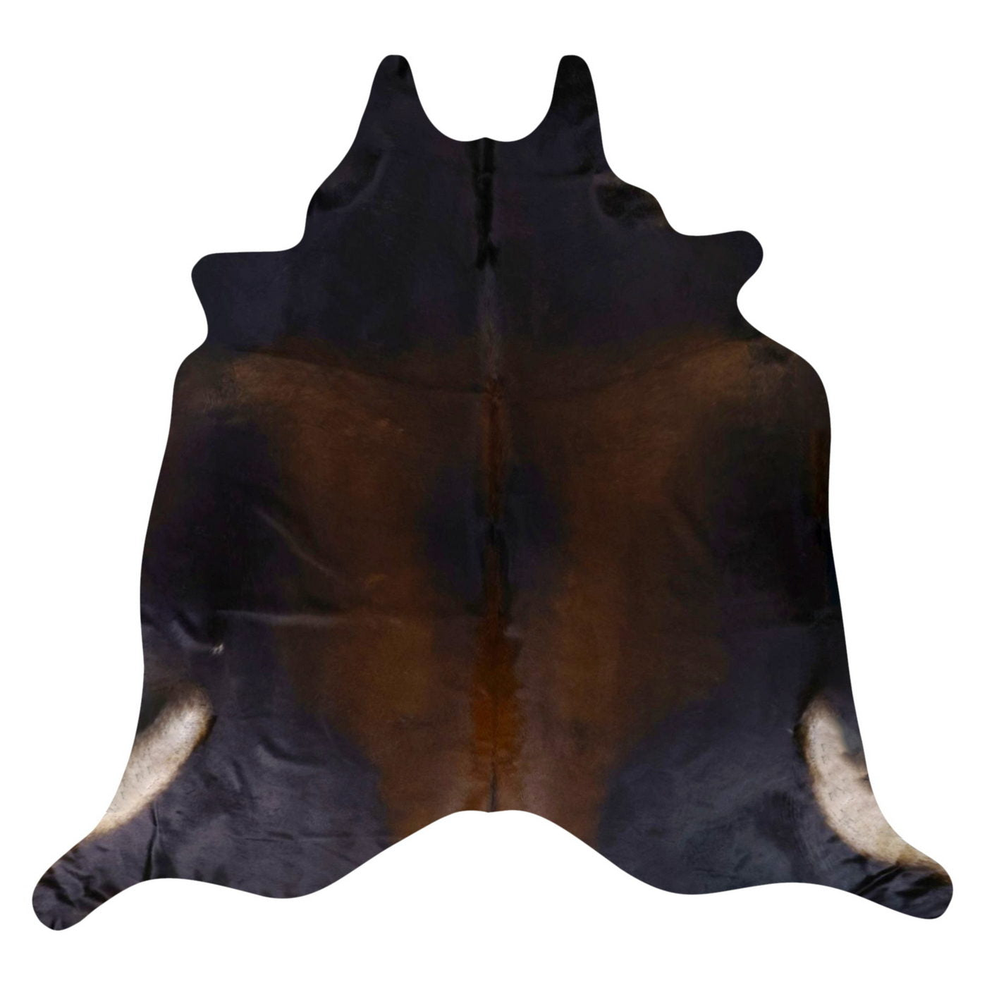 Natural Brazilian Cowhide Rug -  Espresso & Ivory