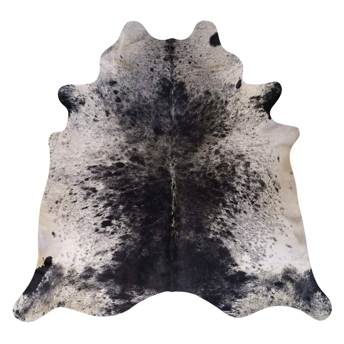 Natural Brazilian Cowhide Rug -  Charcoal, Ivory & Grey