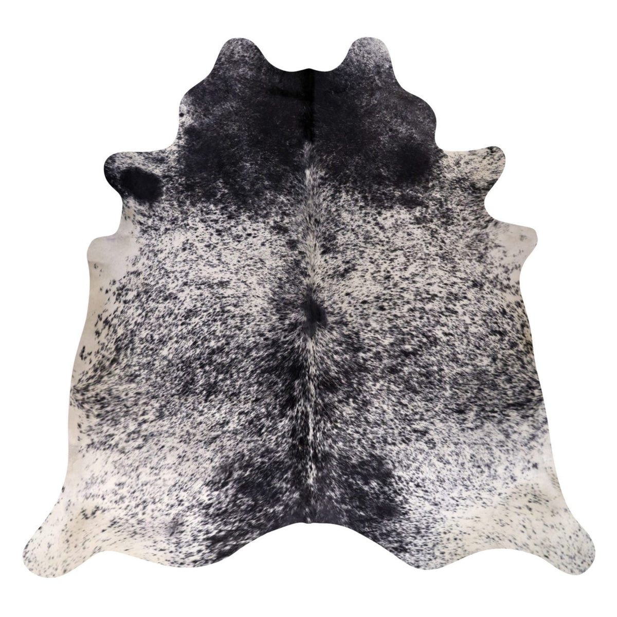 Natural Brazilian Cowhide Rug -  Charcoal, Ivory & Grey