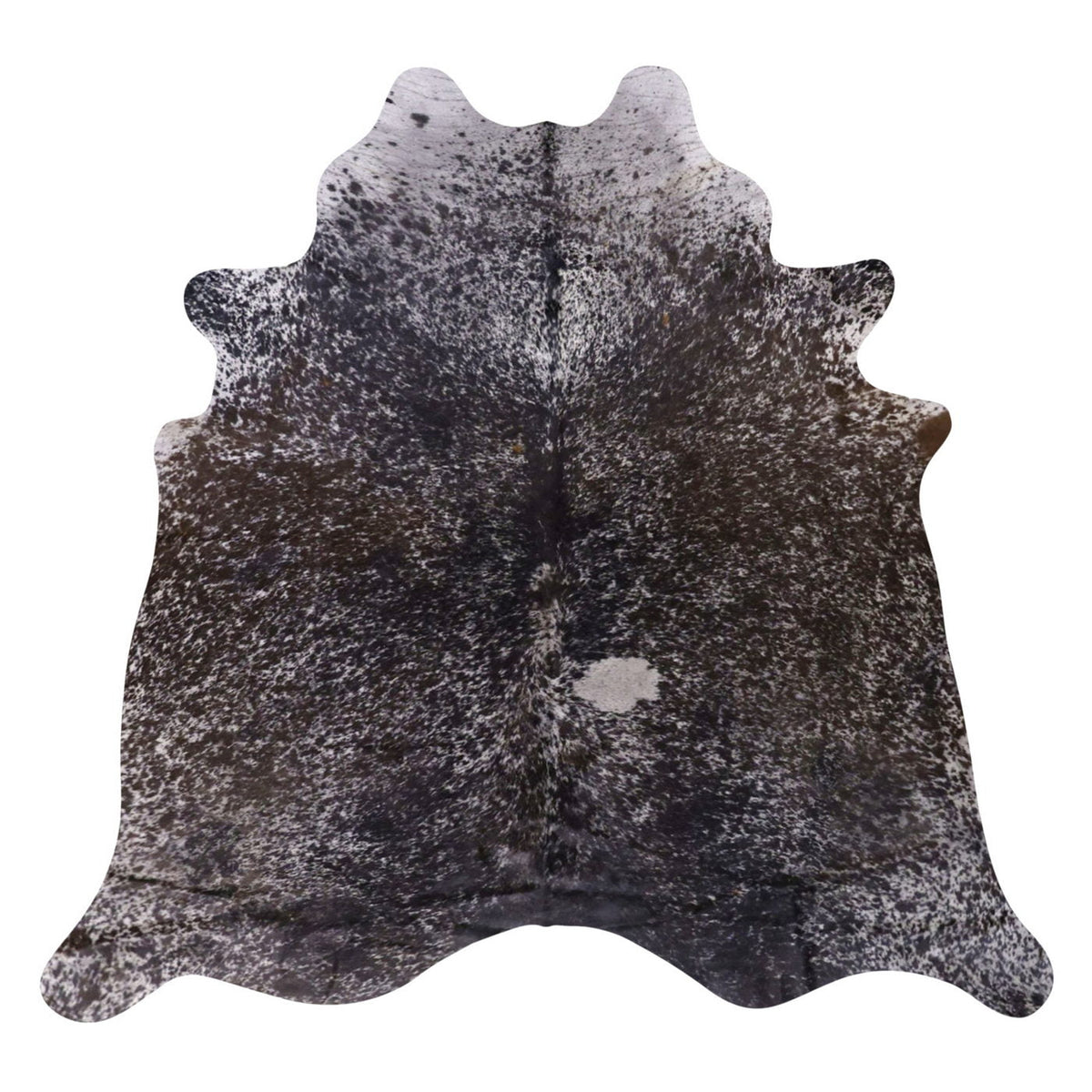 Natural Brazilian Cowhide Rug -  Charcoal, Chocolate & Ivory