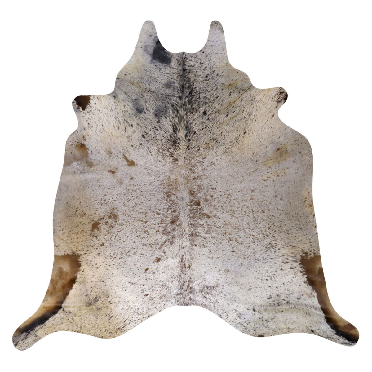 Natural Brazilian Cowhide Rug -  Ivory, Grey & Caramel