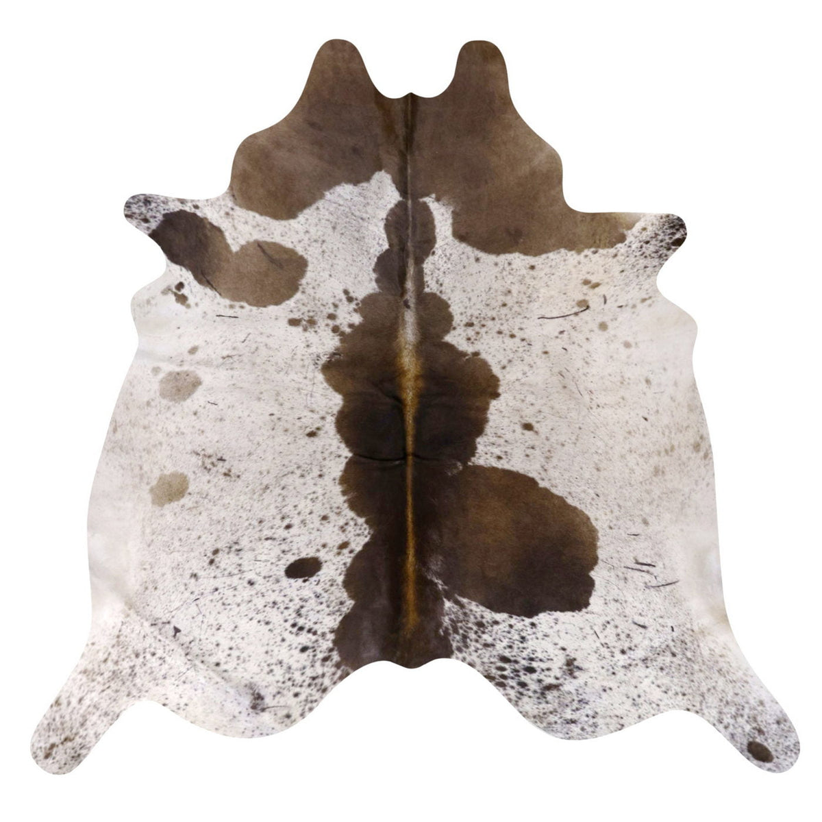 Natural Brazilian Cowhide Rug -  Chocolate, Ivory & Mushroom