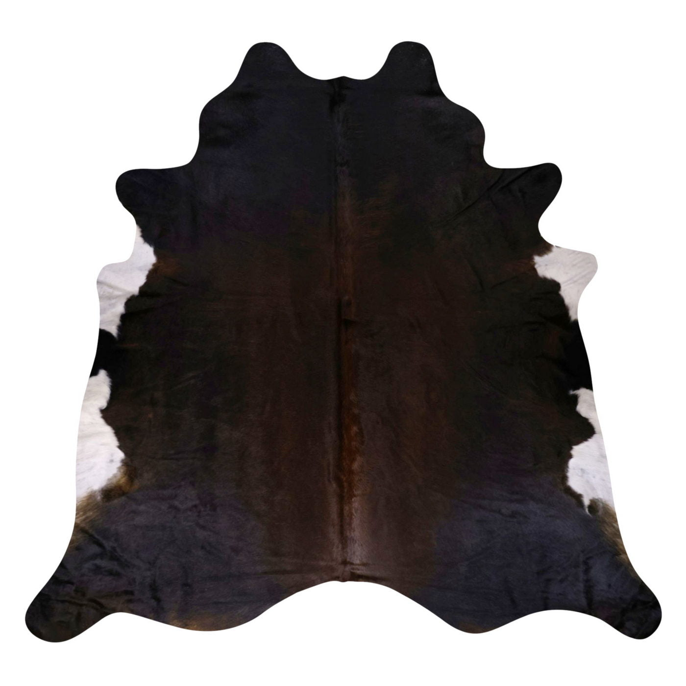 Natural Brazilian Cowhide Rug -  Espresso & Ivory