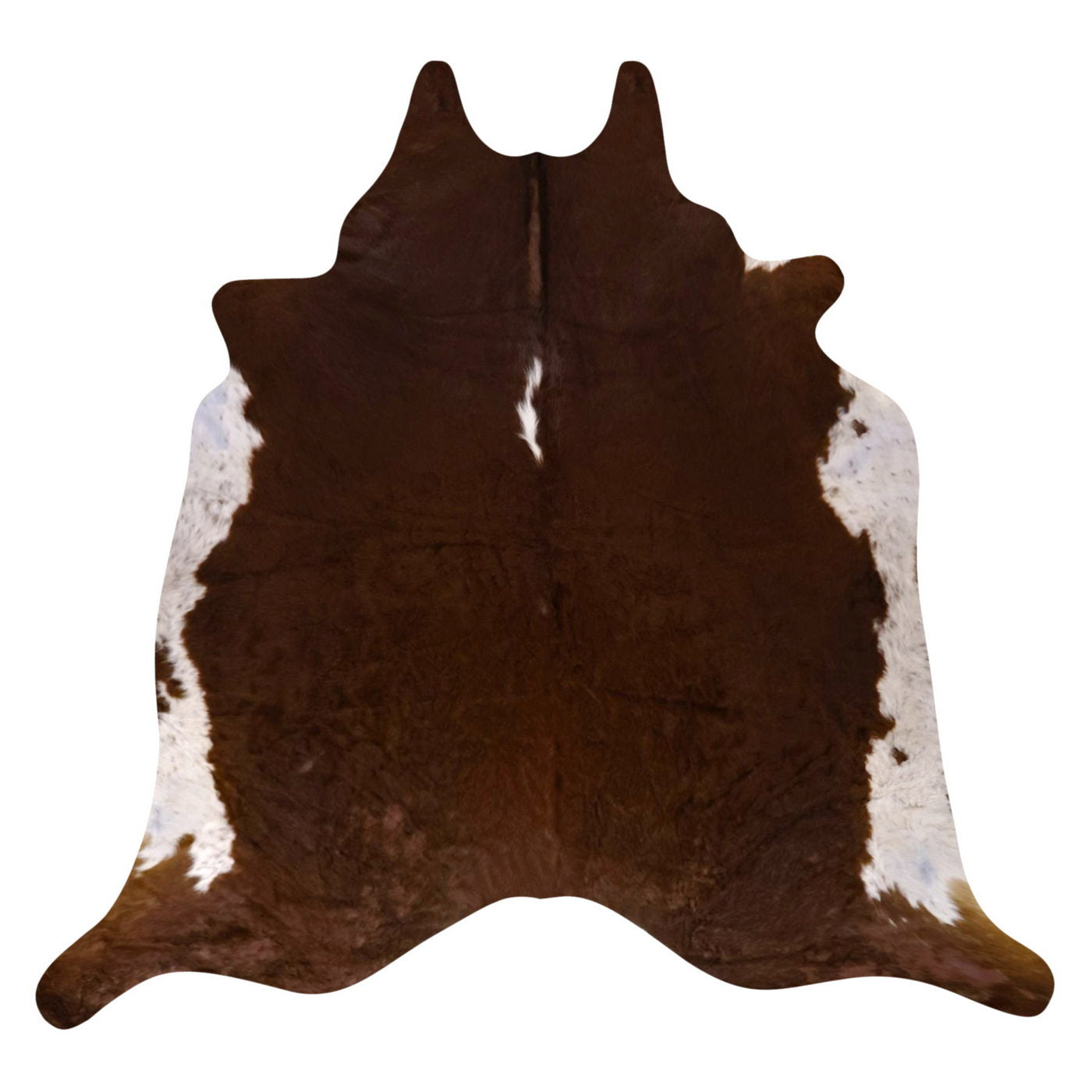 Natural Brazilian Cowhide Rug -  Chocolate & Ivory