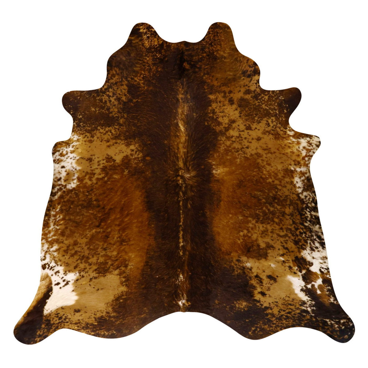 Natural Brazilian Cowhide Rug -  Mocha, Caramel & Ivory
