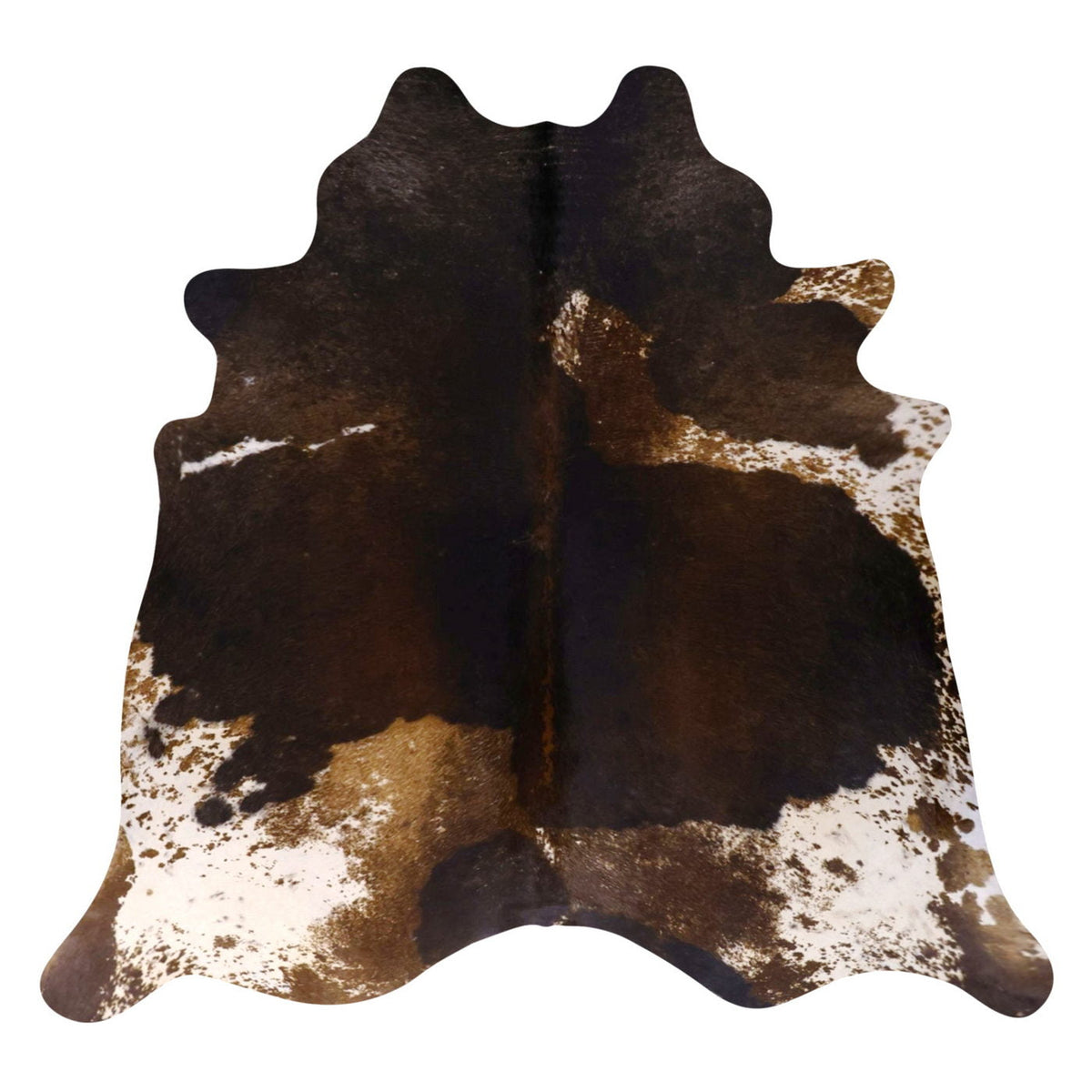 Natural Brazilian Cowhide Rug -  Espresso, Caramel & Ivory