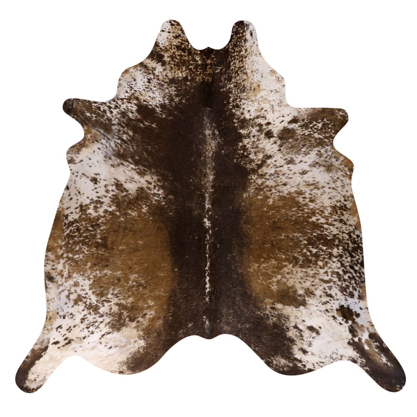 Natural Brazilian Cowhide Rug -  Ivory, Caramel & Espresso