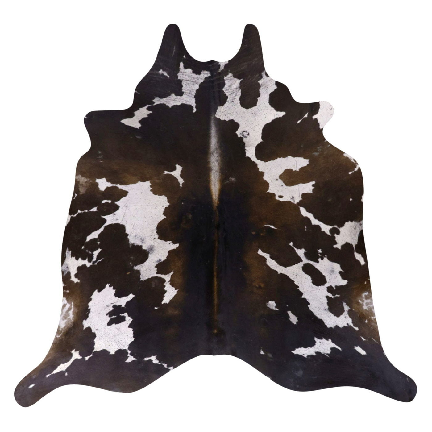 Natural Brazilian Cowhide Rug -  Espresso & Ivory