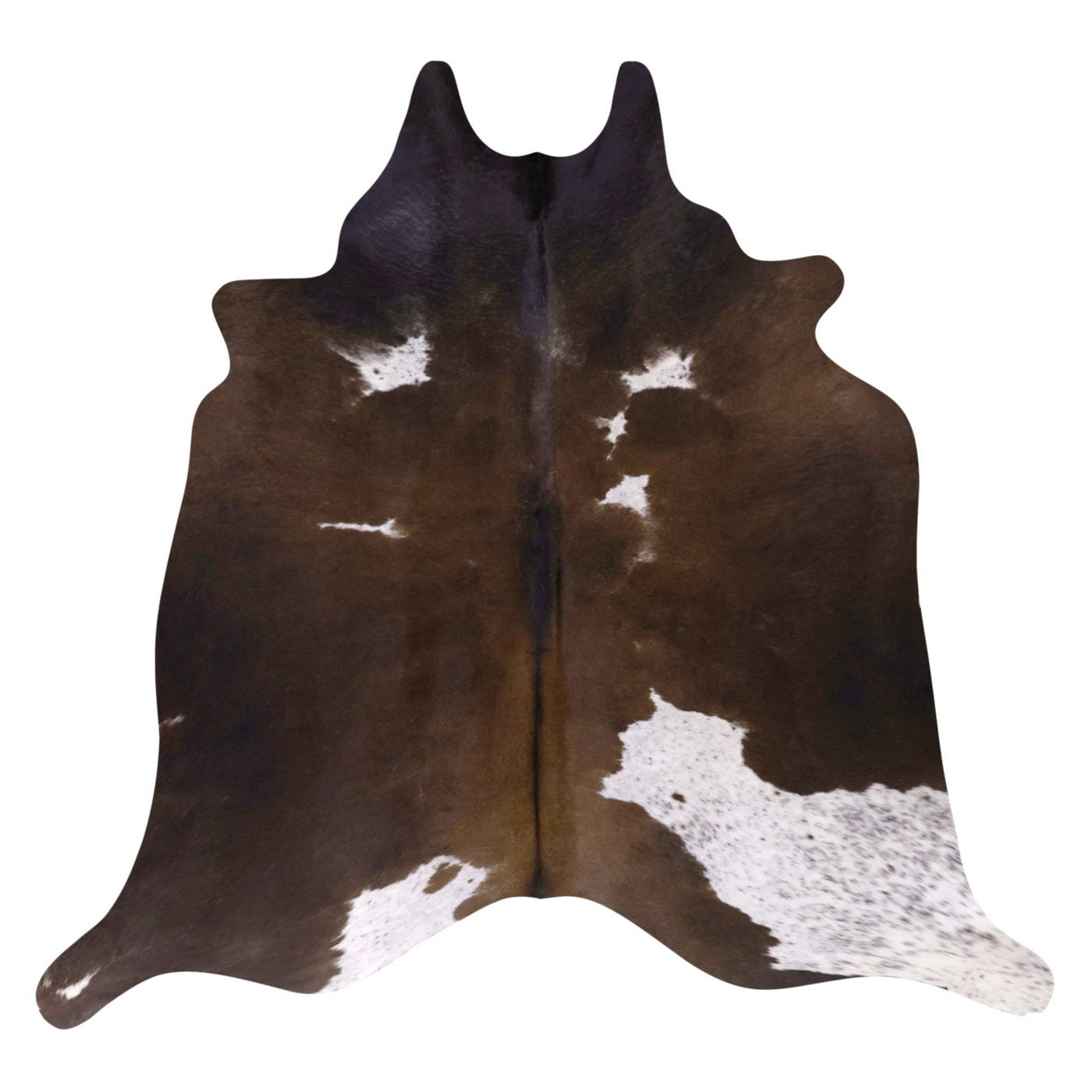 Natural Brazilian Cowhide Rug -  Chocolate & Ivory