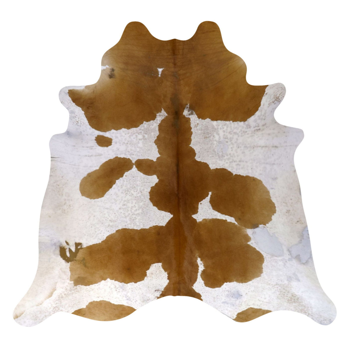 Natural Brazilian Cowhide Rug -  Ivory & Caramel
