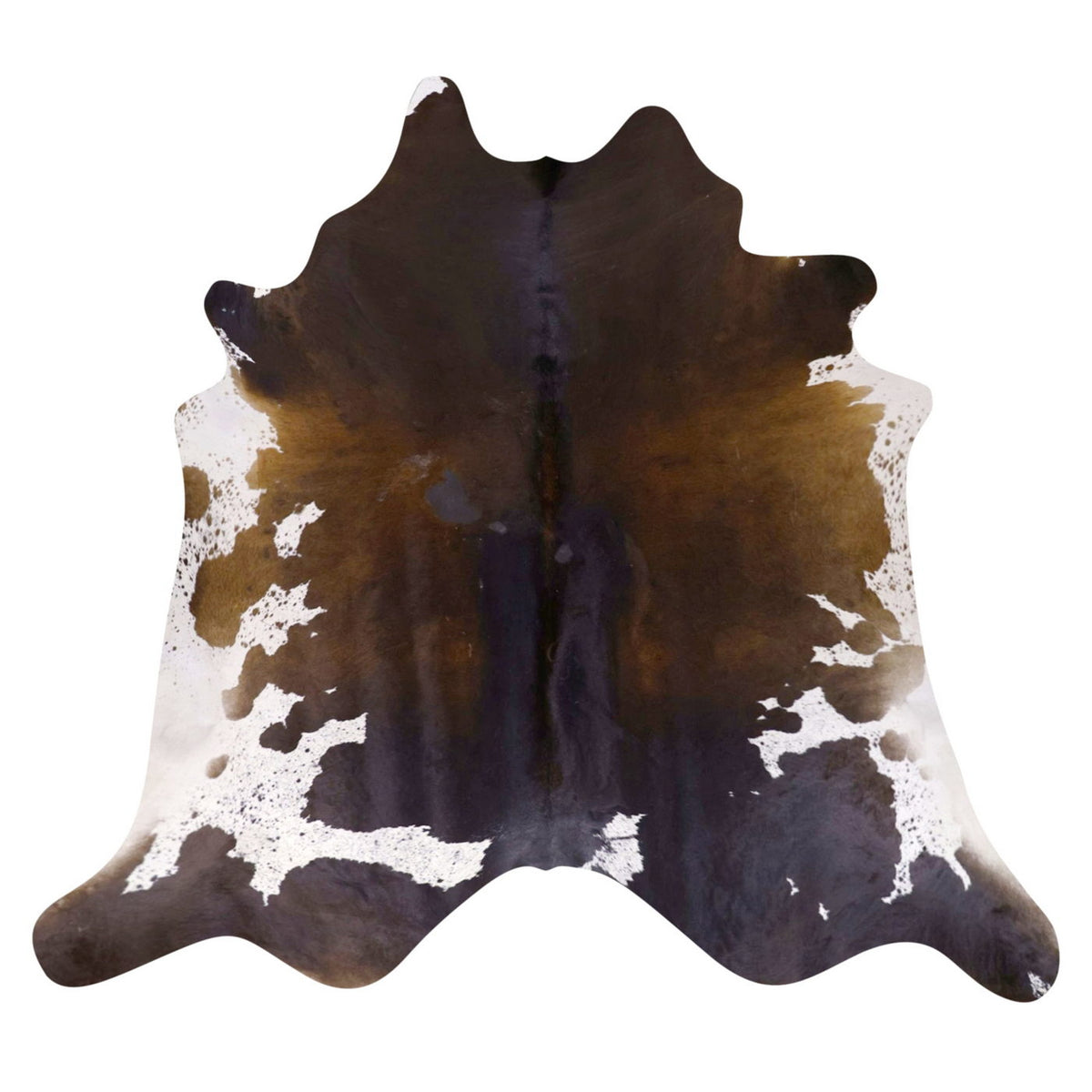 Natural Brazilian Cowhide Rug -  Espresso, Caramel & Ivory