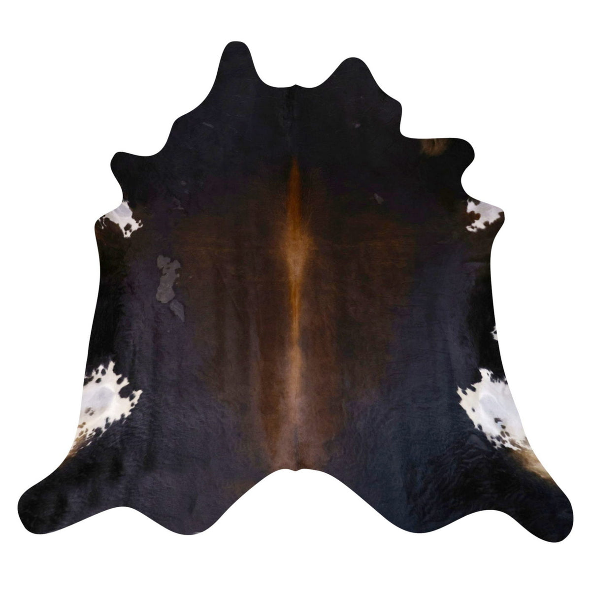 Natural Brazilian Cowhide Rug -  Espresso & Ivory