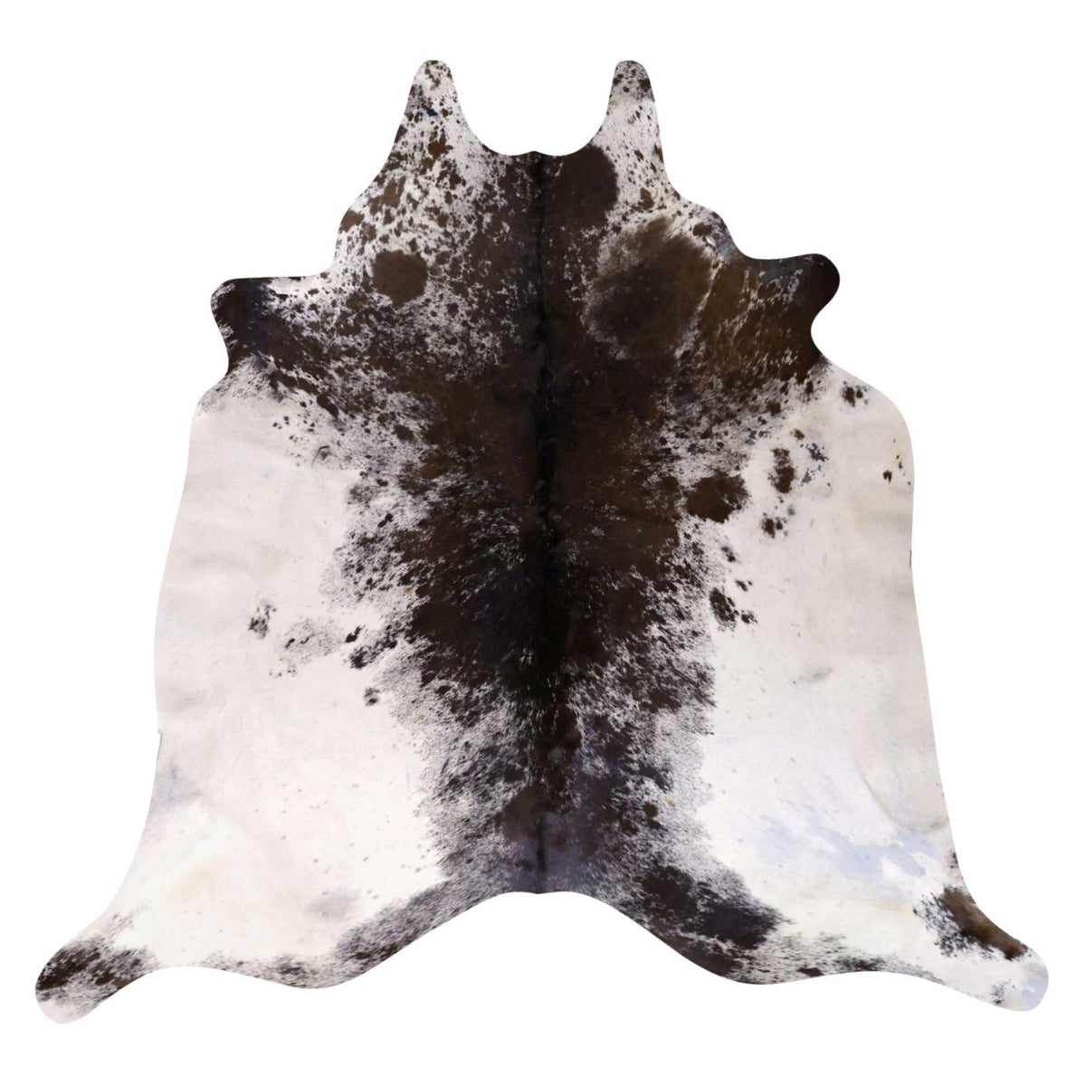 Natural Brazilian Cowhide Rug -  Ivory & Espresso