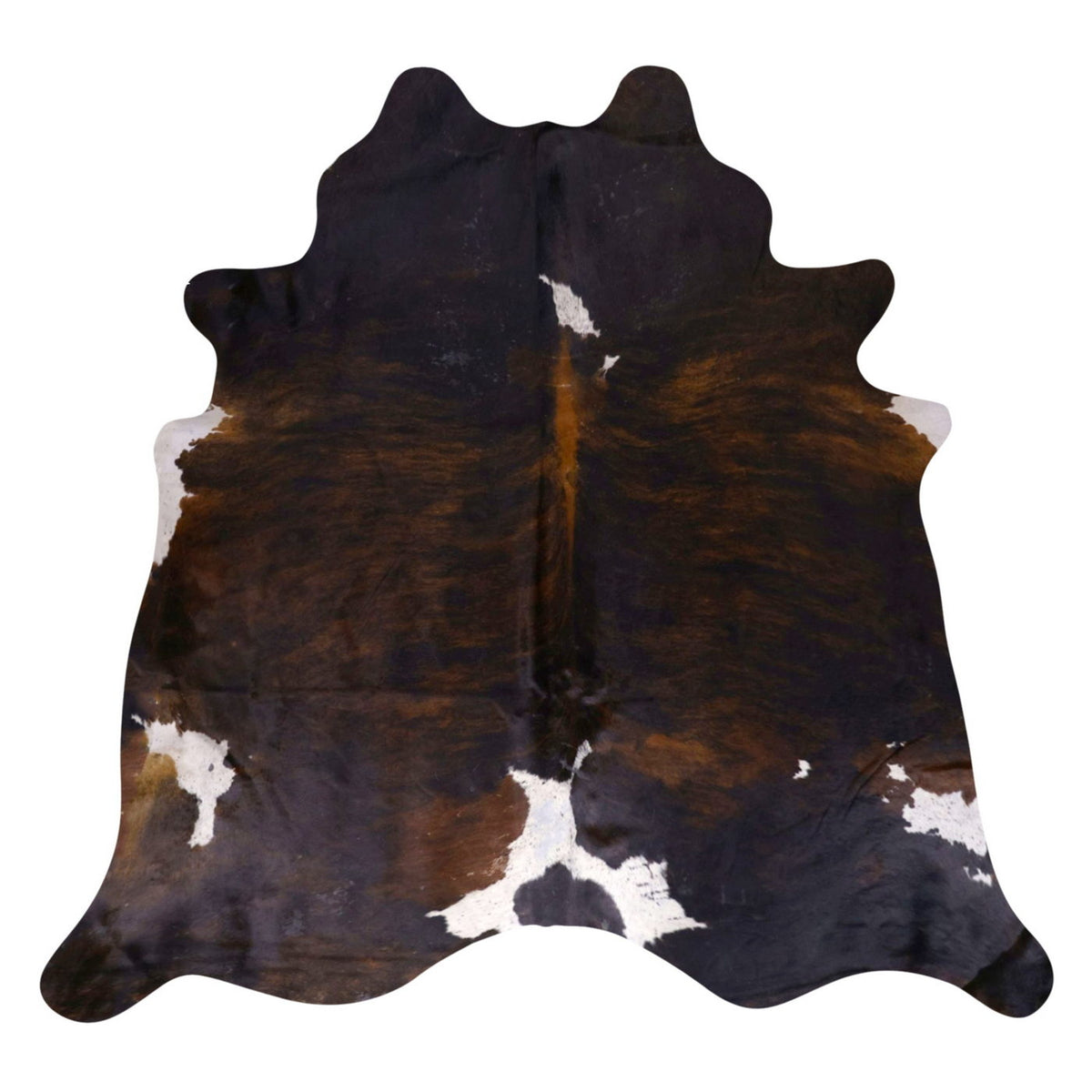 Natural Brazilian Cowhide Rug -  Espresso, Caramel & Ivory