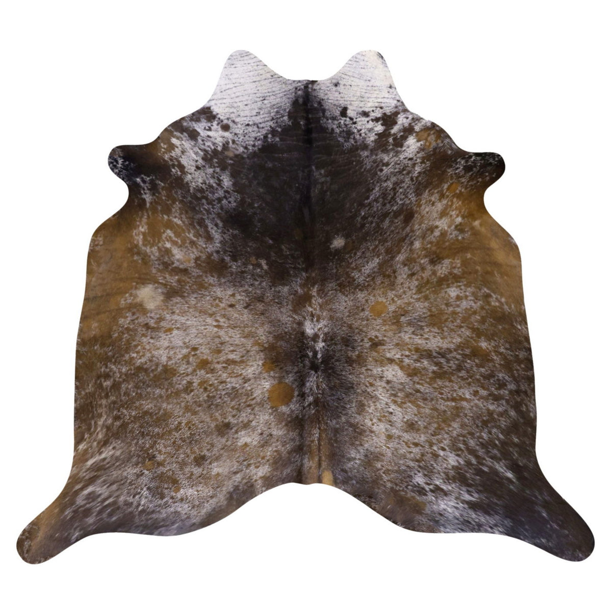 Natural Brazilian Cowhide Rug -  Caramel, Espresso & Ivory