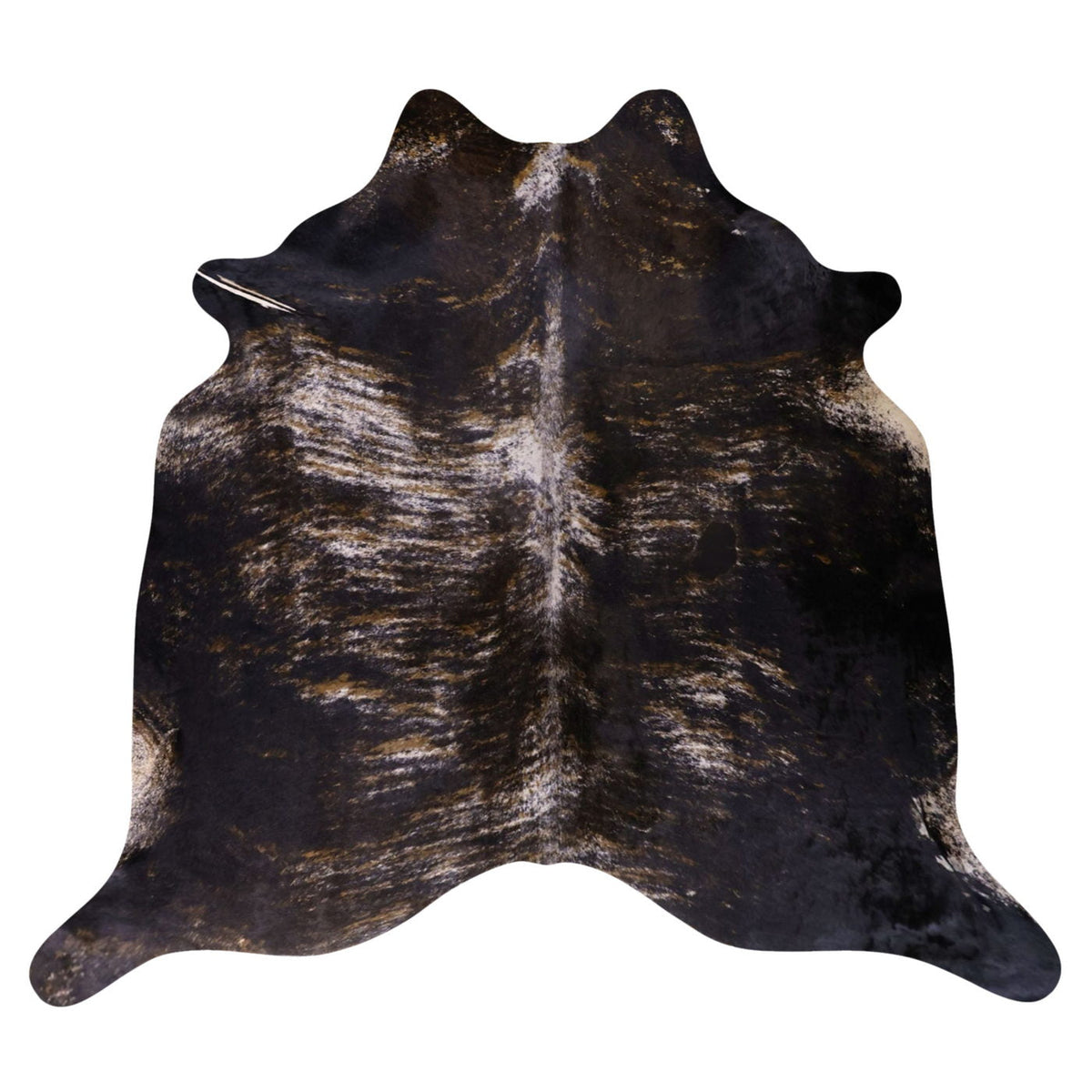 Natural Brazilian Cowhide Rug -  Charcoal, Espresso & Ivory