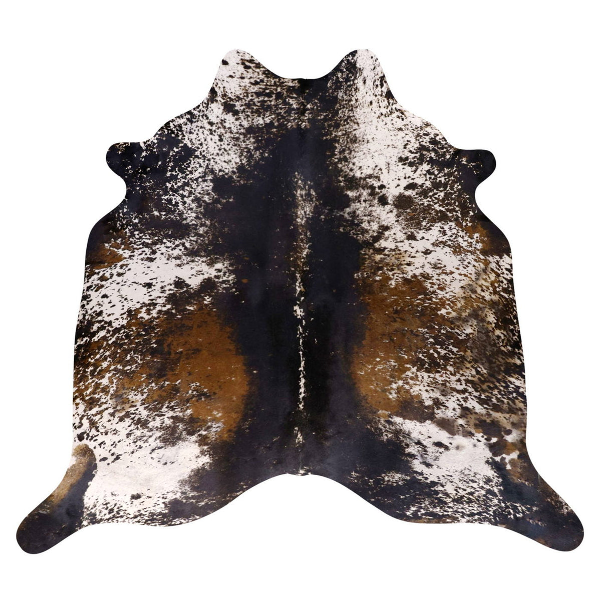 Natural Brazilian Cowhide Rug -  Charcoal, Mocha & Ivory