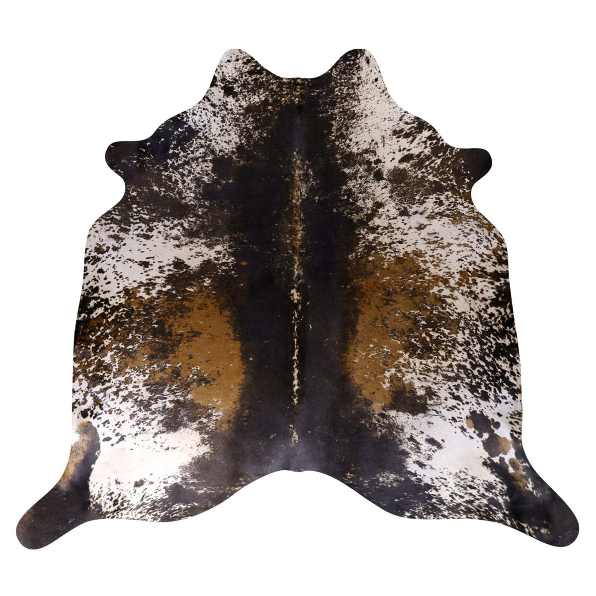 Natural Brazilian Cowhide Rug -  Charcoal, Mocha & Ivory