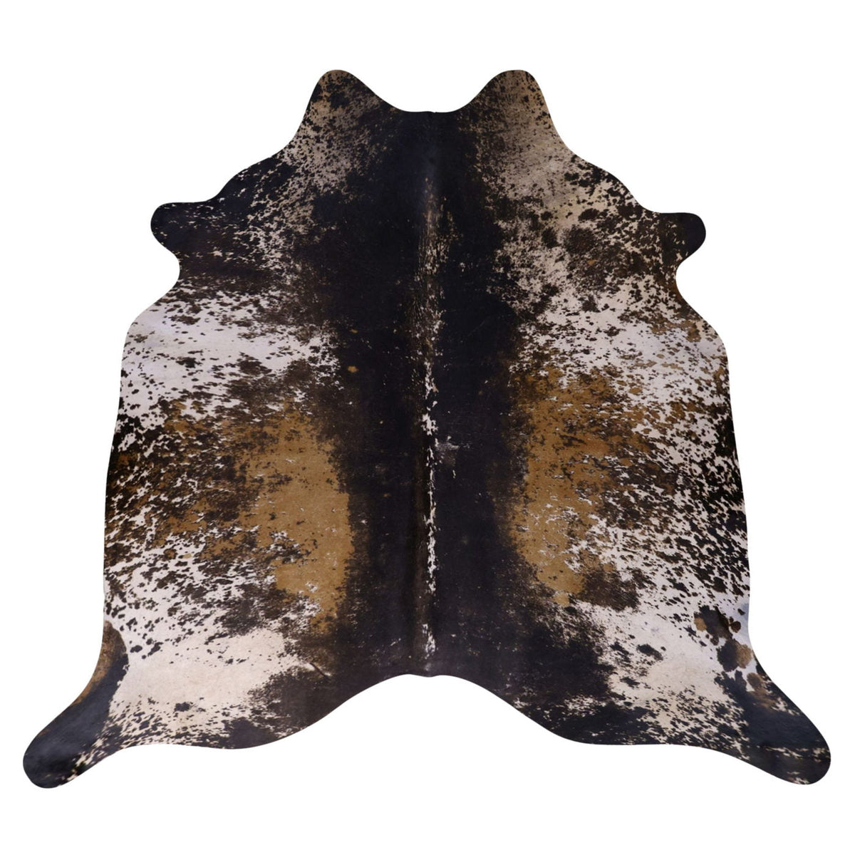 Natural Brazilian Cowhide Rug -  Charcoal, Mocha & Ivory