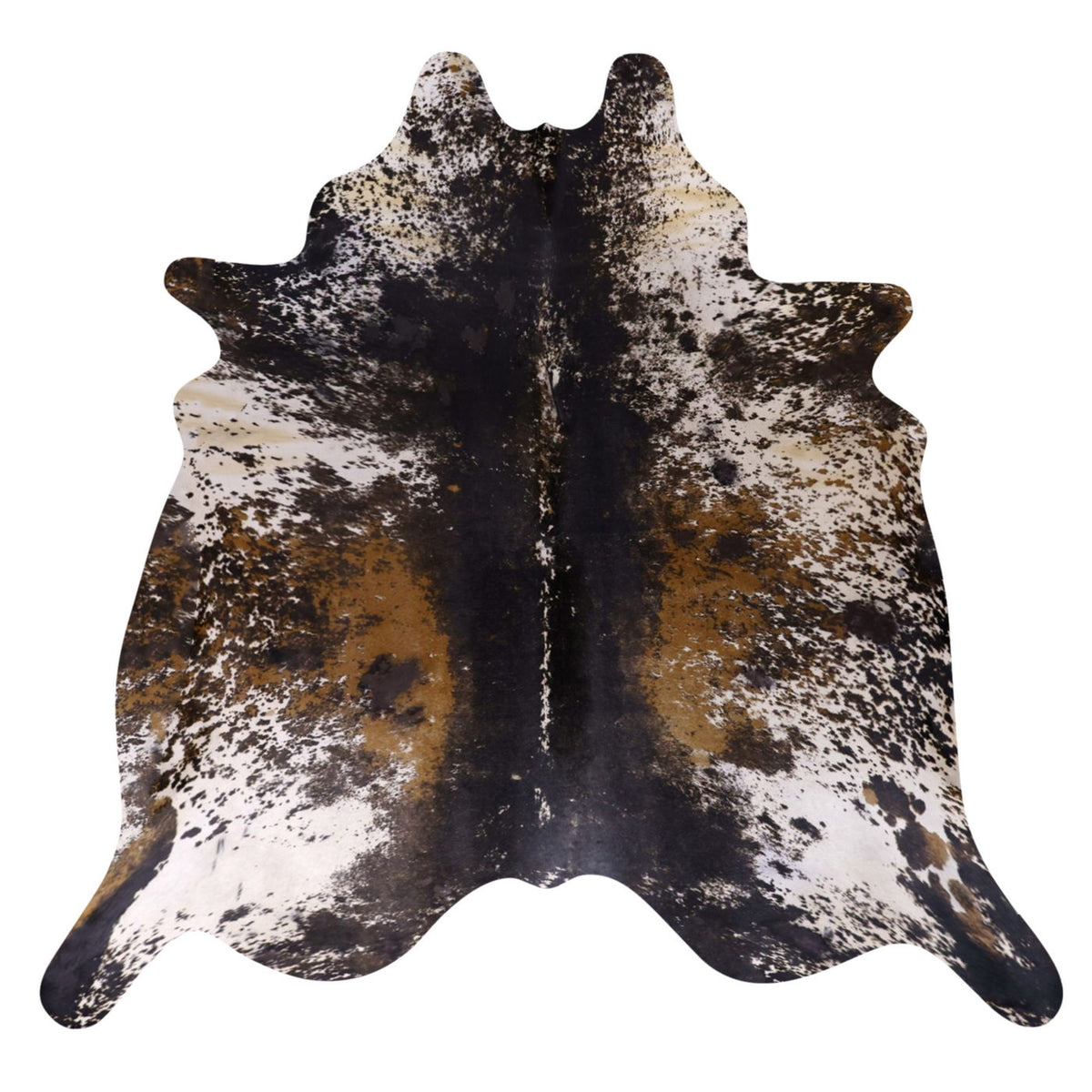 Natural Brazilian Cowhide Rug -  Espresso, Ivory & Caramel