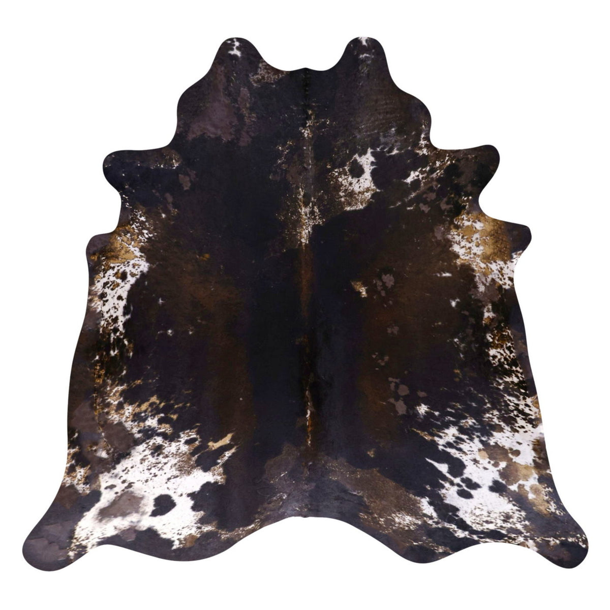 Natural Brazilian Cowhide Rug -  Espresso, Ivory & Caramel