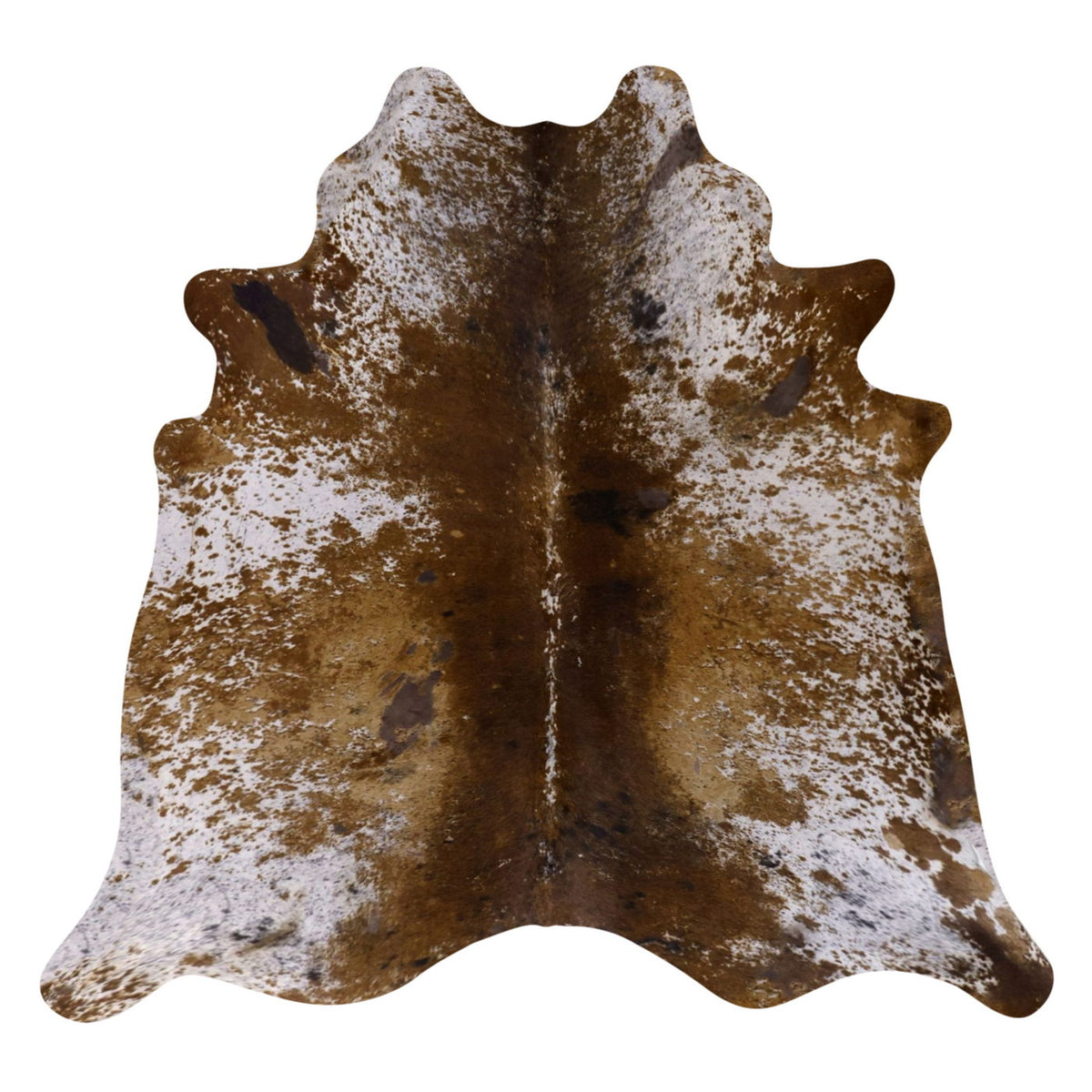 Natural Brazilian Cowhide Rug -  Caramel, Ivory & Espresso