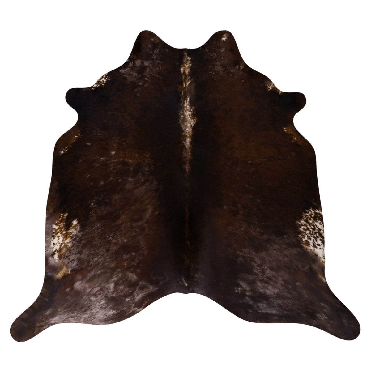 Natural Brazilian Cowhide Rug -  Chocolate, Espresso & Ivory