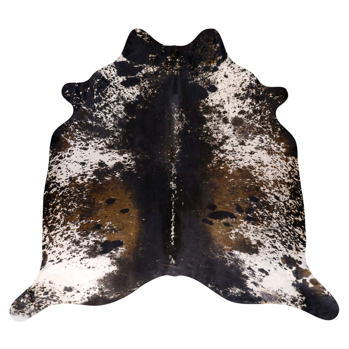 Natural Brazilian Cowhide Rug -  Charcoal, Ivory & Mocha