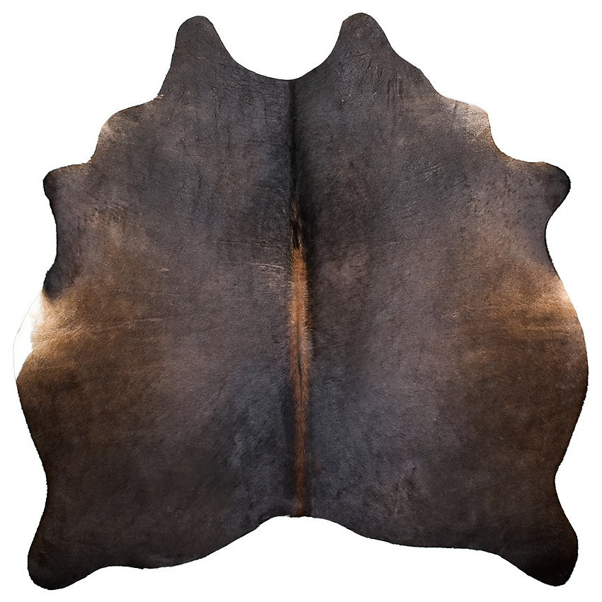 Natural Brazilian Cowhide Rug -  Charcoal, Mocha & Chocolate