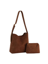 Load image into Gallery viewer, GM-0011 2 IN 1 SUEDE SHOULDER TOTE SET: Coffee
