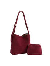 Load image into Gallery viewer, GM-0011 2 IN 1 SUEDE SHOULDER TOTE SET: Coffee
