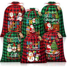 Load image into Gallery viewer, Christmas Drawstring Cotton Gift Bag
