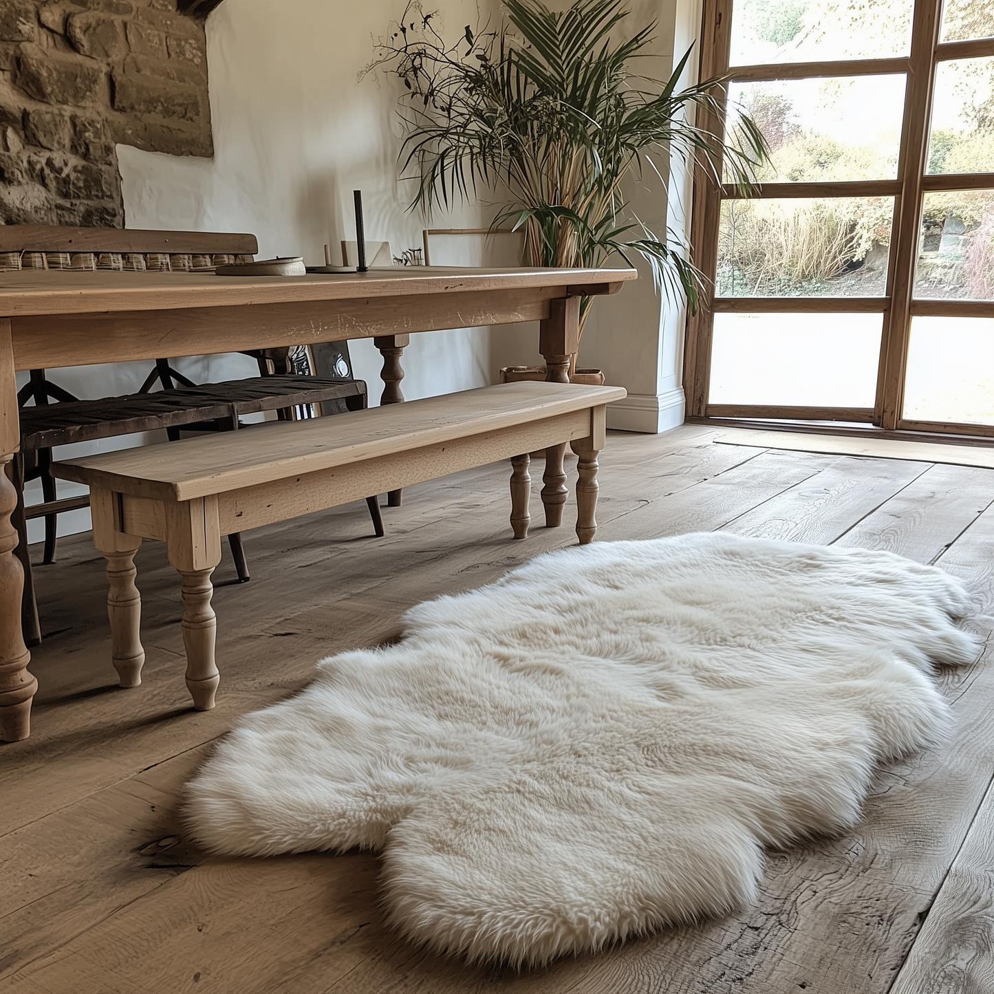 Natural Premium New Zealand Sheepskin Rug & Throw, Quad, W4' x L6', Ivory