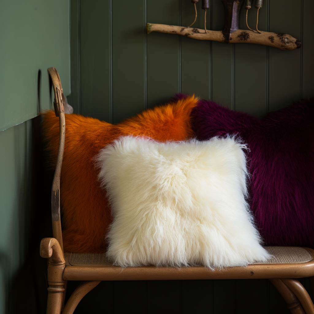 Natural Sheepskin Pillow Cover 20"x20"| Natural White