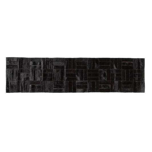 Natural Cowhide Table Runner / Black