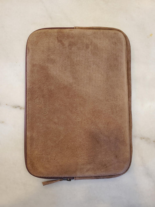 Natural Suede 15" Laptop Case / Tobacco