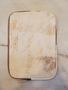 Vintage Leather 13" Laptop Case / Beige & Ivory