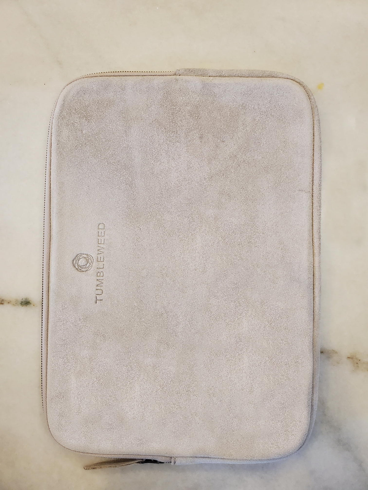 Natural Suede 15" Laptop Case / Beige