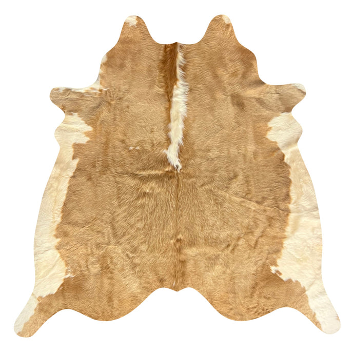 Natural Brazilian Cowhide Rug -  Caramel, Beige & Ivory