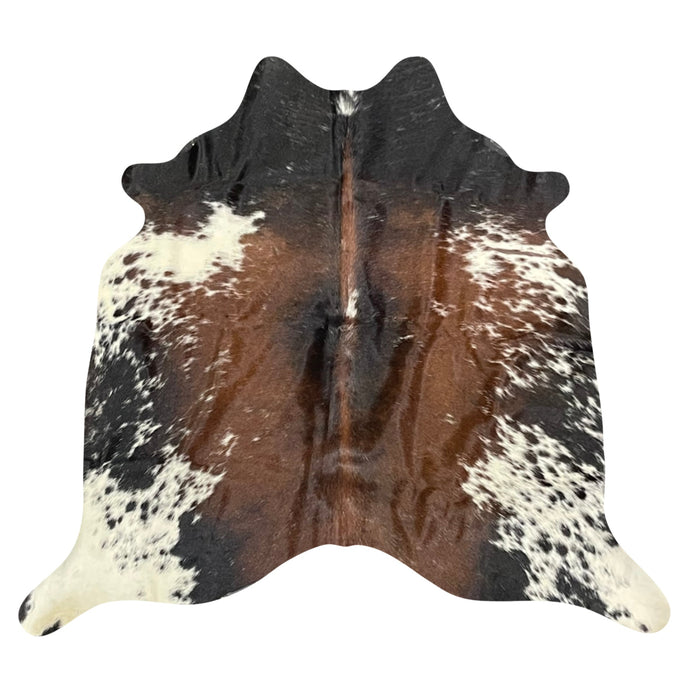 Natural Brazilian Cowhide Rug -  Chocolate, Espresso & ivory