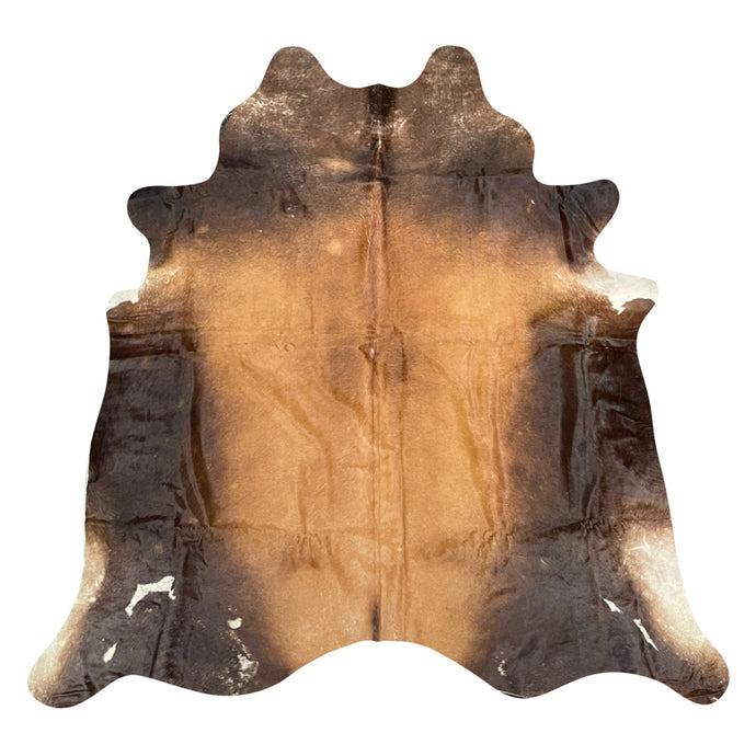 Natural Brazilian Cowhide Rug -  Caramel & Espresso