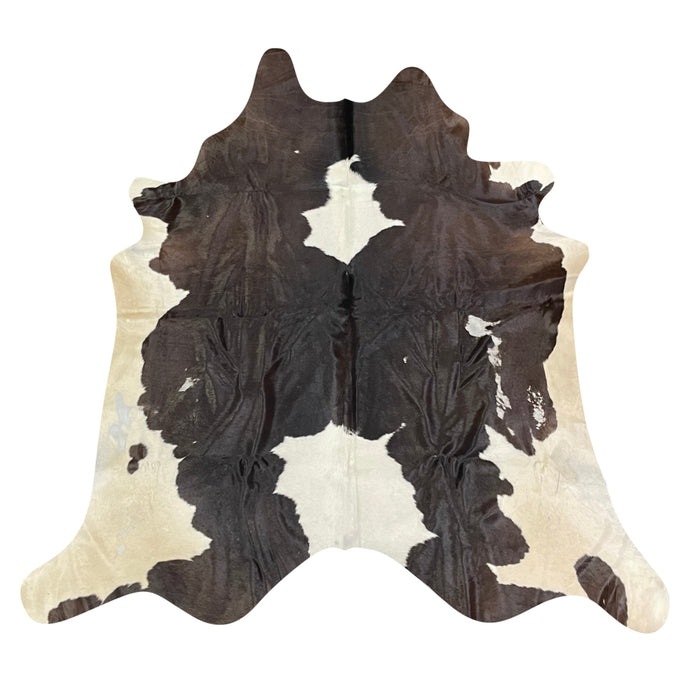 Natural Brazilian Cowhide Rug -  Espresso & Ivory